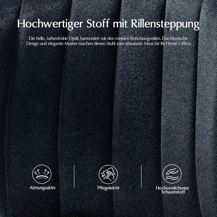 HULALA HOME Bürostuhl, Computerstuhl, Schminktischstuhl, moderner Schreibtischstuhl mit drehbaren Rä