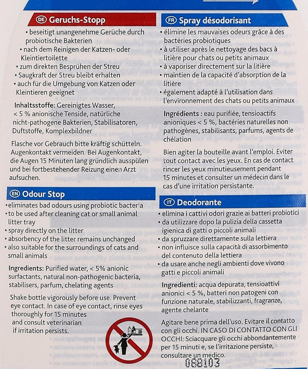 TRIXIE Simple'n'Clean Geruchs-Stopp für Katzen 750 ml - Geruchsentferner beseitigt unangenehme Gerü