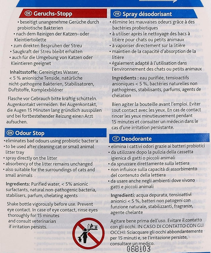 TRIXIE Simple'n'Clean Geruchs-Stopp für Katzen 750 ml - Geruchsentferner beseitigt unangenehme Gerü