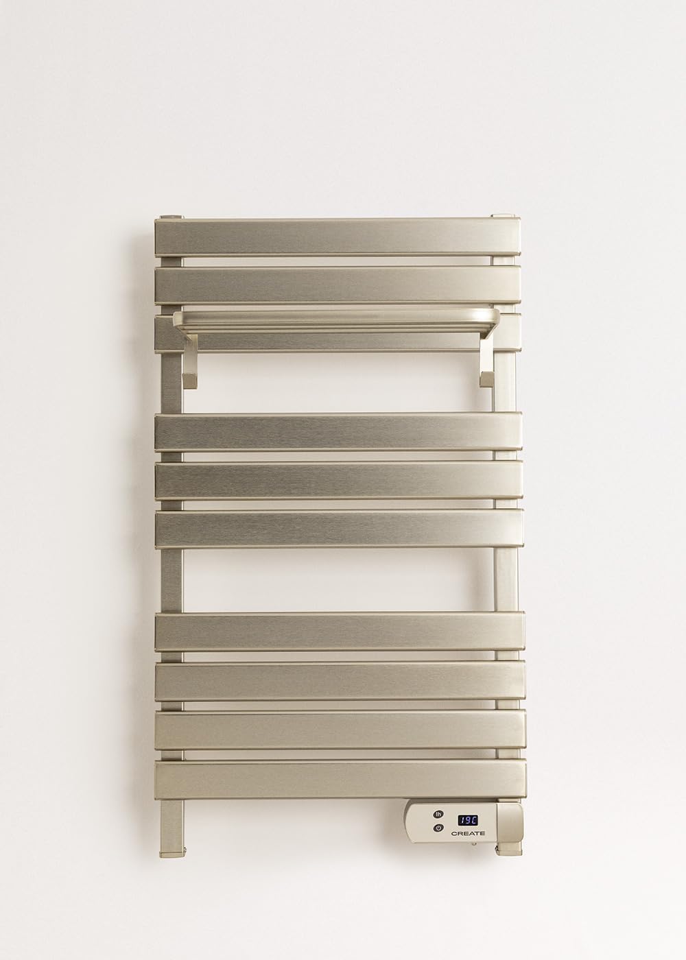 CREATE / WARM Towel 500W / Elektrischer Badheizkörper Edelstahl mit Regal / 96,9x55x5cm / Thermostat