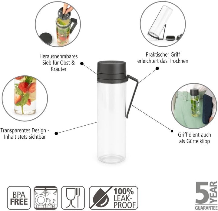 Brabantia - Make & Take Frühstück-Set - 2er-Set: Wasserflasche 0.5L + Lunch Box Flach - Platz für Sa