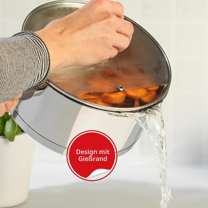 Russell Hobbs RH01163EU Excellence 18cm stieltopf mit deckel, 2L Kochtopf stieltopf mit Glasdeckel,