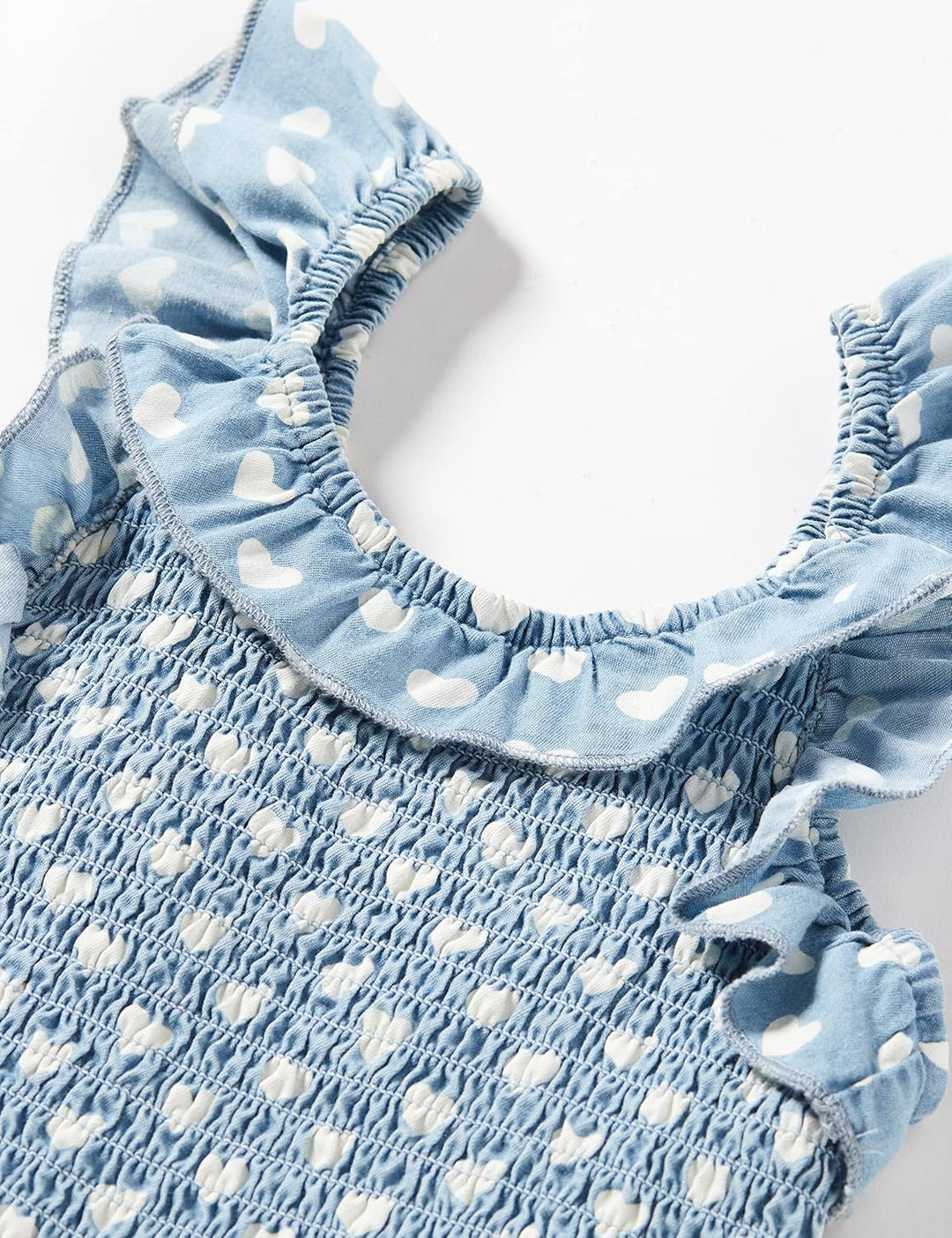 Hatley Mädchen Gesmokter Strampler Overalls 5 Jahre Chambray-herzen, 5 Jahre Chambray-herzen