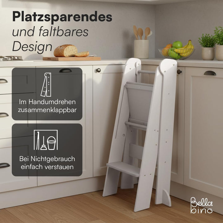 Bellabino Tay Lernturm ab 1 Jahr – Learning Tower 2-Fach höhenverstellbar &amp; klappbar – Lernstuhl in