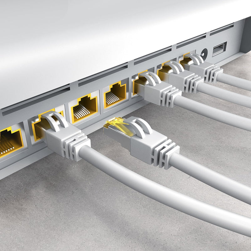 CSL - 10 x 0,25m CAT 7 Netzwerkkabel Gigabit Ethernet LAN Kabel - 10000 Mbit s - Patchkabel - Cat.7