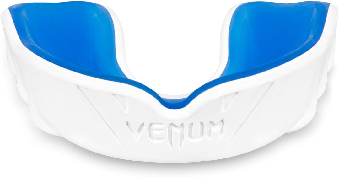 Venum Unisex Senior 11+ Jahre Challenger Mundschutz, Einheitsgrösse Weib/Blau Bundle mit Bänder, Wei