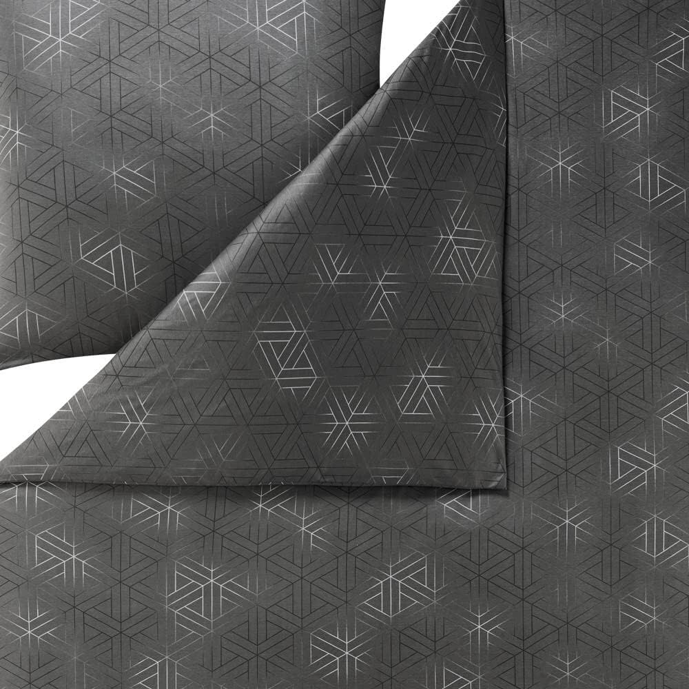 ESTELLA Mako Interlock Jersey Bettwäsche Pippa anthrazit 155x200 cm + 80x80 cm, 155x200 cm + 80x80 c