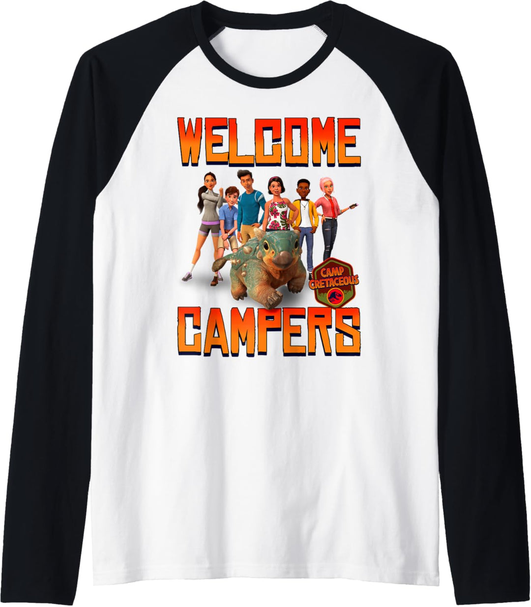 Jurassic World: Camp Cretaceous Welcome Campers Group Raglan