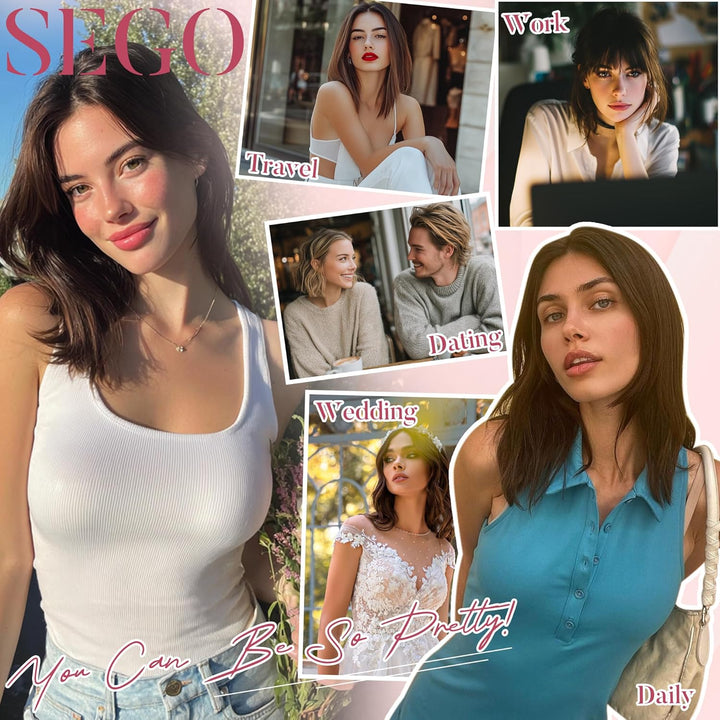SEGO Clip in Extensions Echthaar Extensions Clip 5 Stück 7 Clips Human Hair Extensions Remy Echthaar