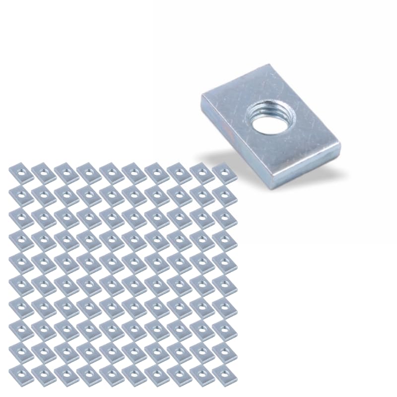 Nutenstein | Gewindeplatte 14x9x2,5 mm M5 Gewinde mittig | Stahl galvanisch verzinkt (100 Stück), 10