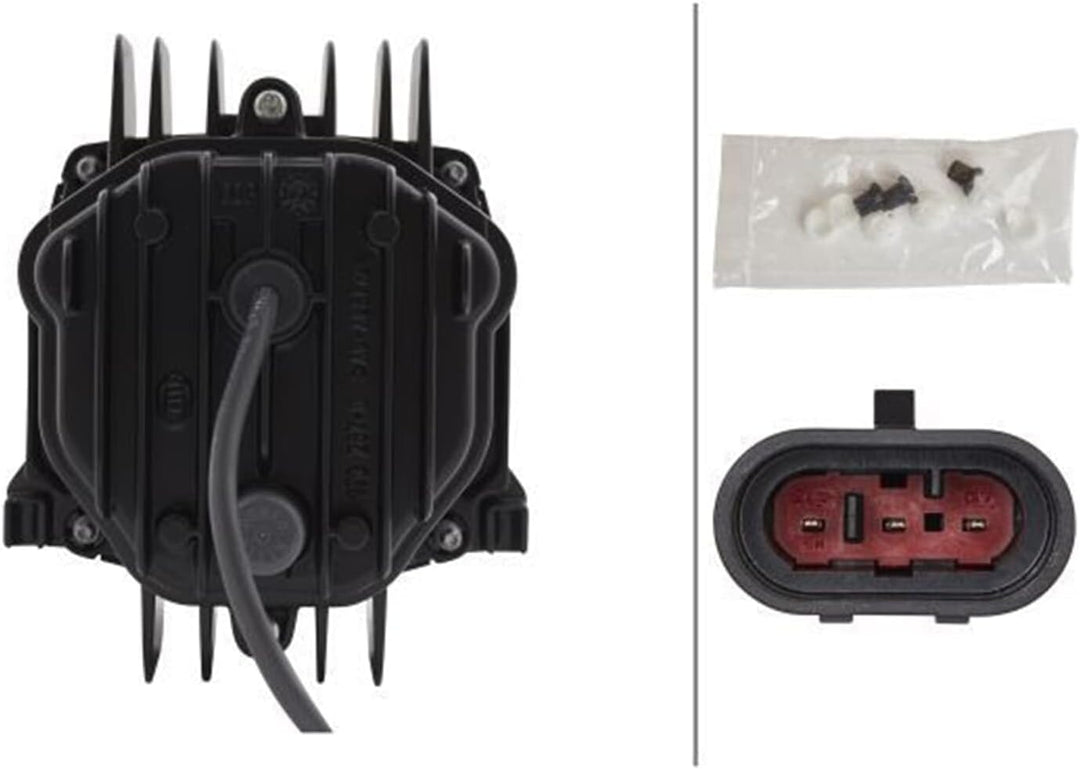 HELLA - LED/DE-Hauptscheinwerfer - 90mm Performance Bi-LED L70 - 12V - rund - Einbau - Stecker: AMP