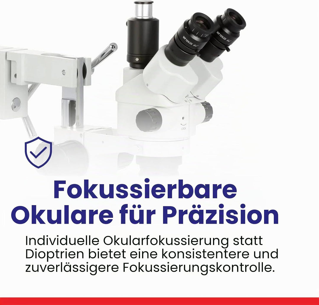 AmScope SM-4NTP Simul-Fokales Stereo Lockable Zoom Mikroskop auf Doppelarm-Auslegerständer, 7X-45X,