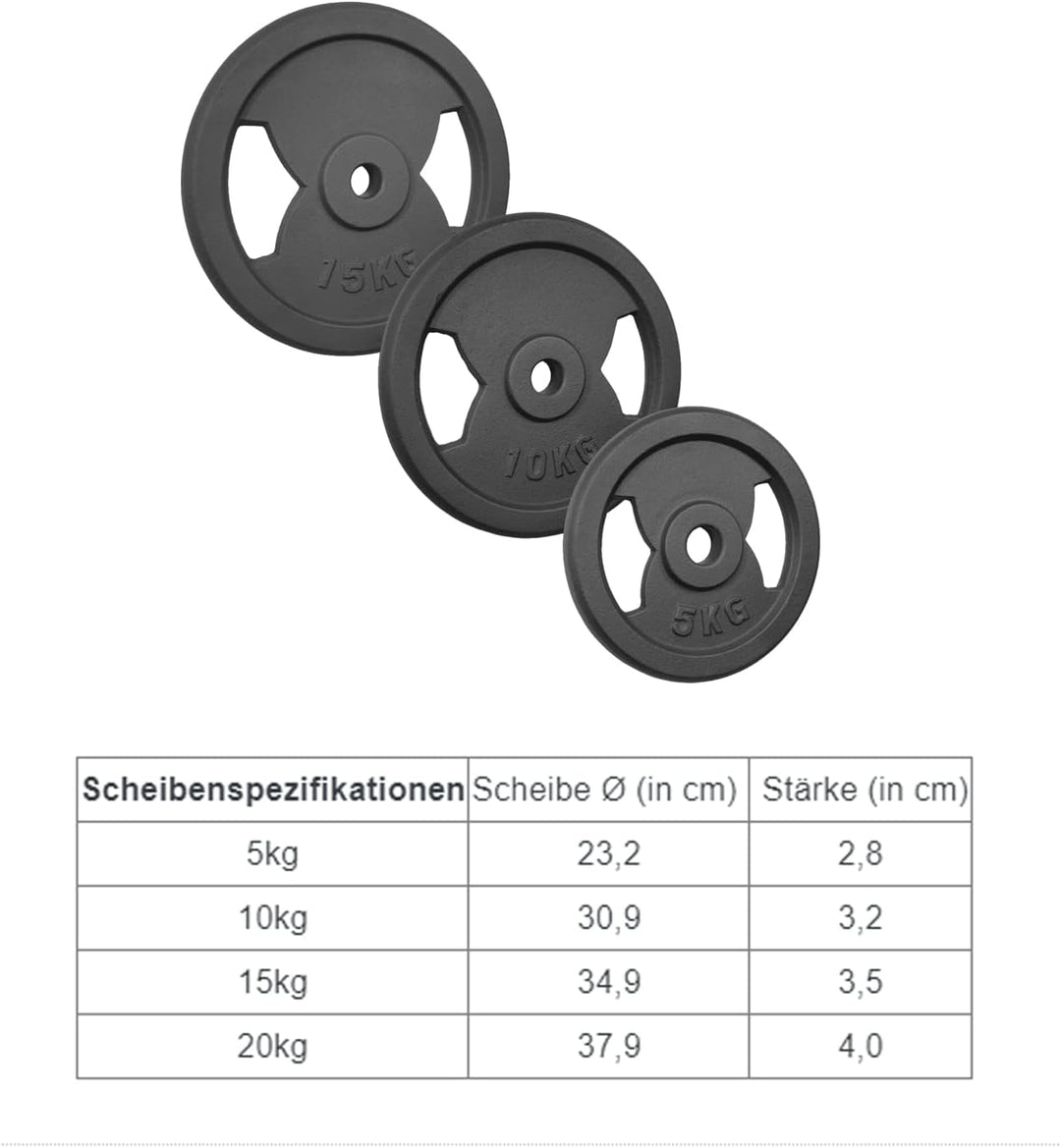 POWER-XTREME Hantelscheiben | Gewichtsscheiben | Gusseisen | 30/31 mm | mit Griffen | Grössenauswahl