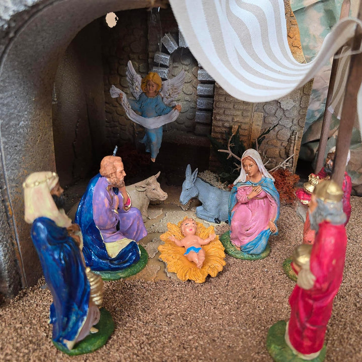 arkamii Krippenfiguren-Set Weihnachtskrippe handbemalt, hergestellt in Italien (Figuren, 12 cm) Figu
