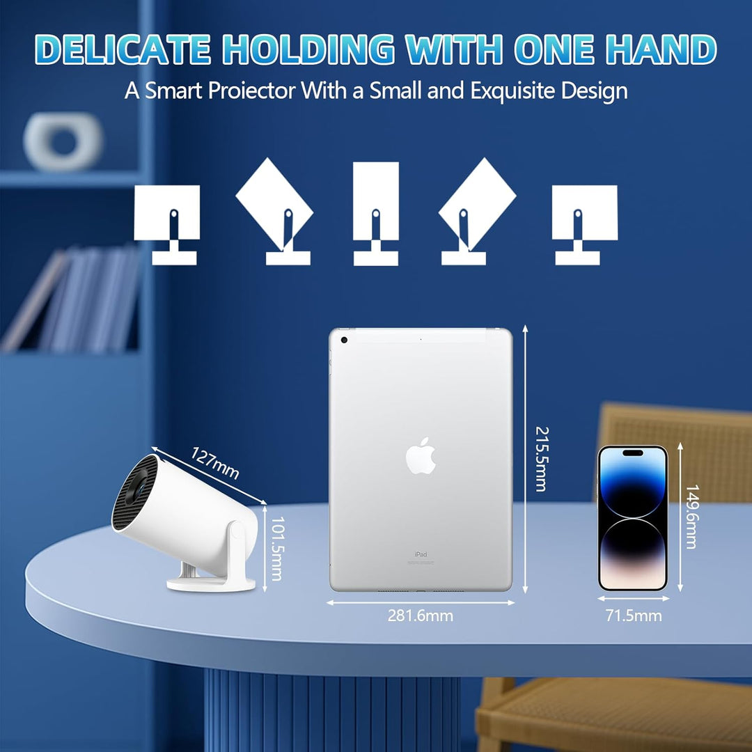 Mini projektor 4k Beamer Heimkino Videoprojektor 170 ANSI Lumen Tragbarer Projektor Wifi6/BT5.0 180°