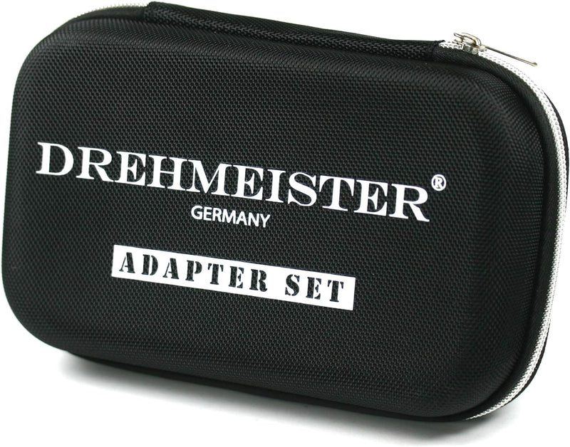 Drehmeister Tankflaschenadapter-Set im Etui zum Befüllen von Gasflaschen mit W21,8 x 1/14 LH Gewinde