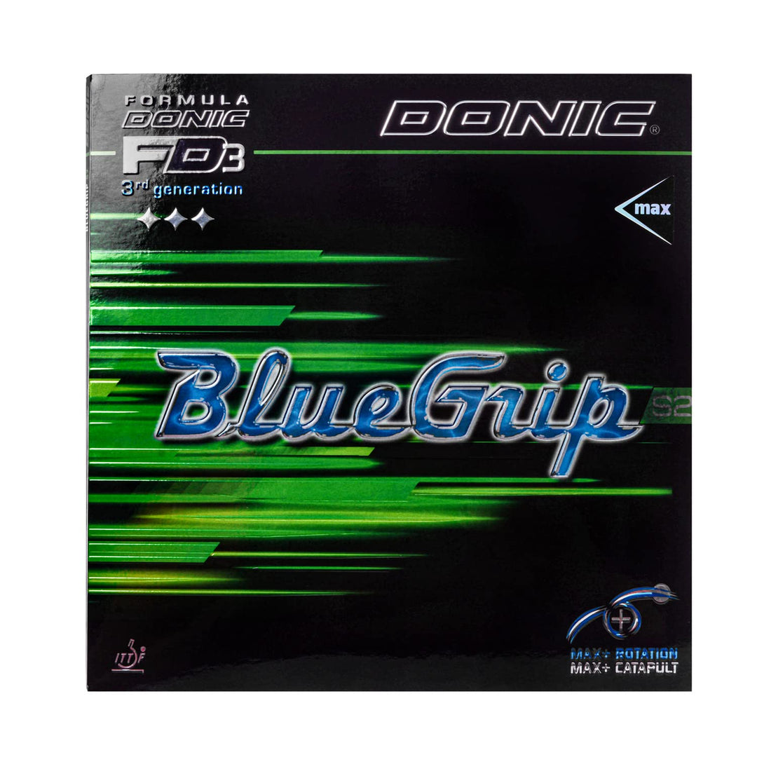 DONIC Belag BlueGrip S2 Schwarz 2,3 mm, Schwarz 2,3 mm