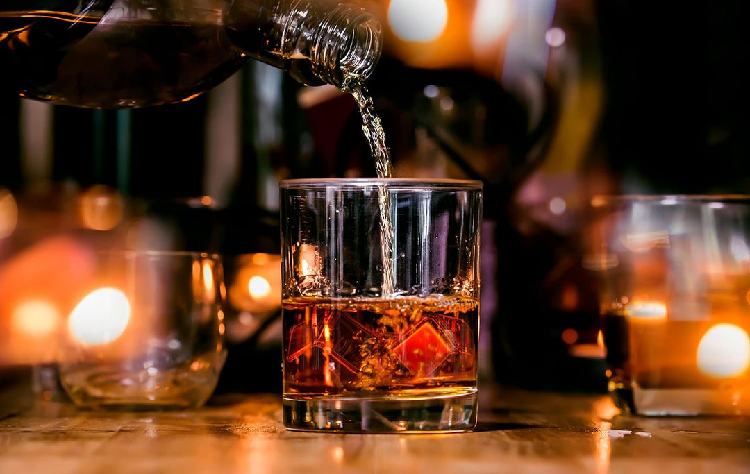 Whisky Steine Set - 12 Wiederverwendbare Basalt Eiswürfel, Zange + Stoffbeutel, Whiskey Ice Cubes Kü