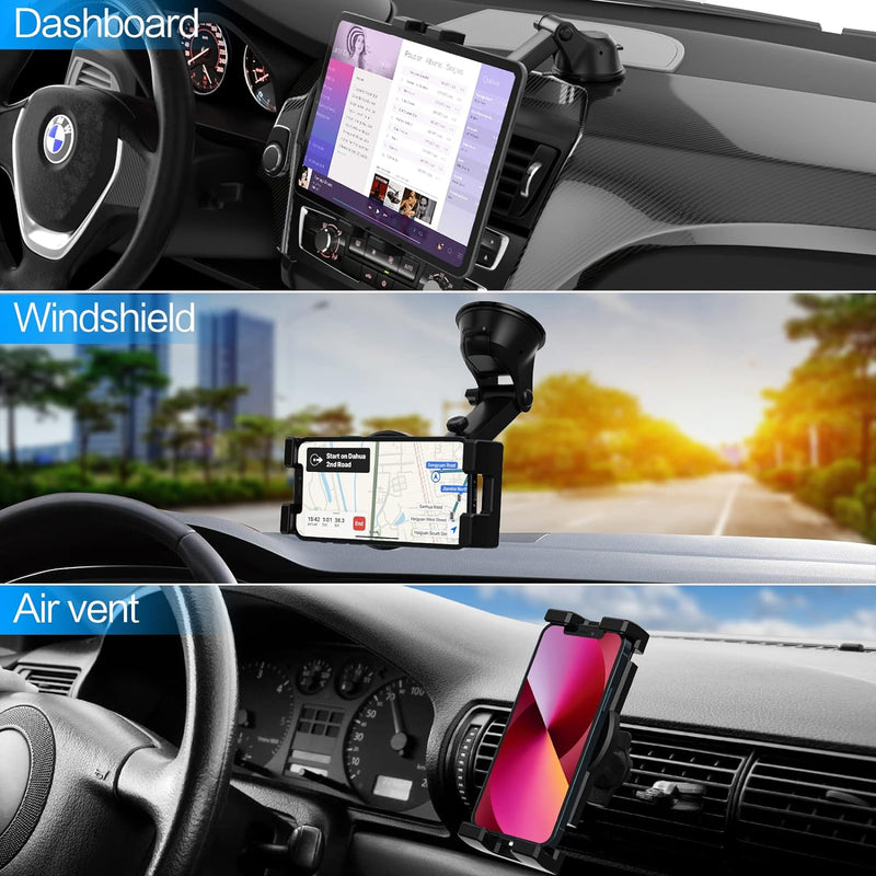 Oilcan Autohalterung 3 in 1 Tablet Halterung Saugnapf, KFZ Lüftung Armaturenbrett Windschutzscheibe