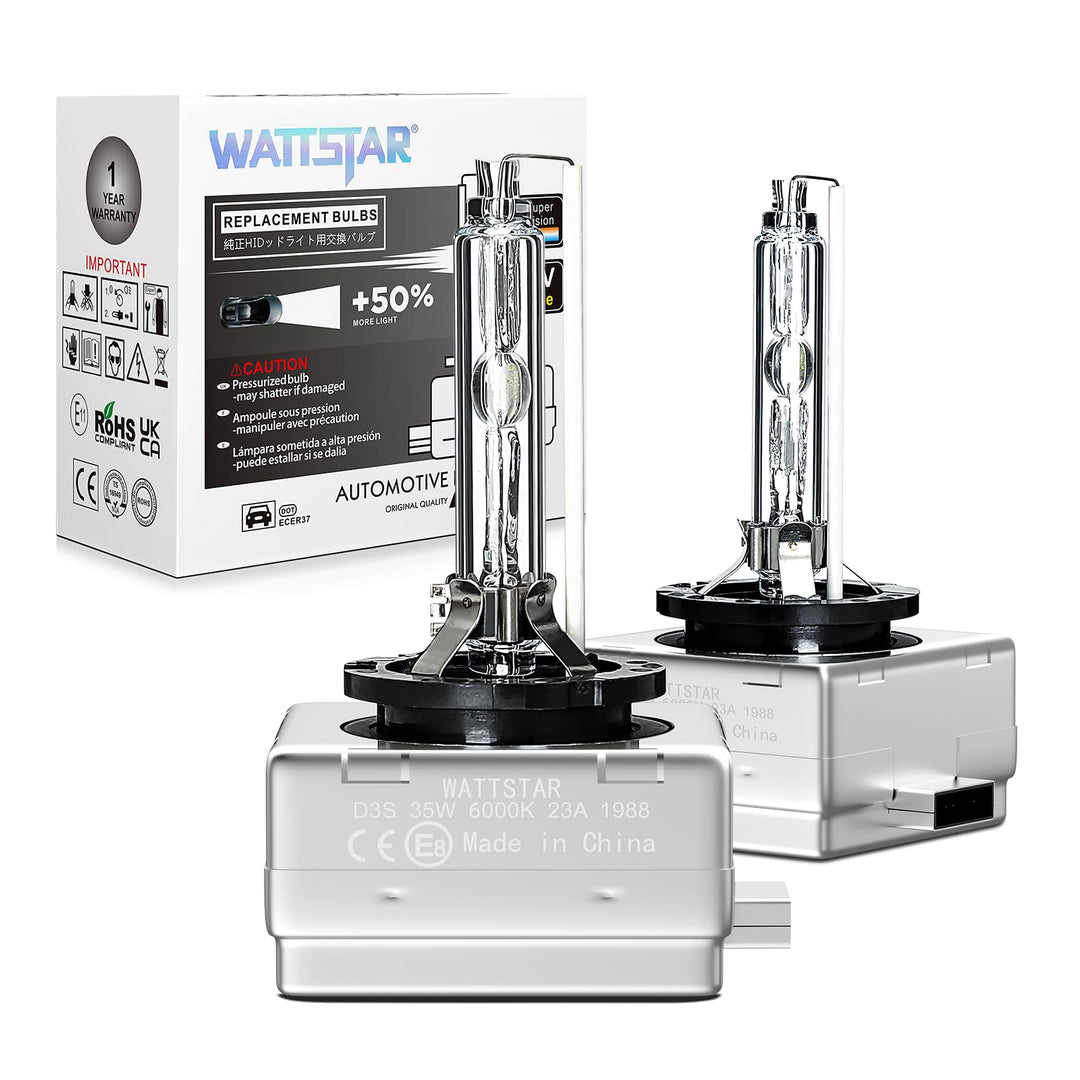 Wattstar D3S Scheinwerfer, Restaurierung HID Kit, 35W 6000K Reinweiss Auto HID Umbausatz, Ersatzlamp