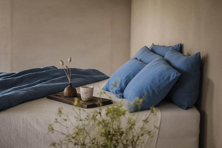Ger3as Leinen Bettwäsche Set 100% Natur Leinen Stonewashed, Naturfaser Leinen, mit Hotelverschluss (