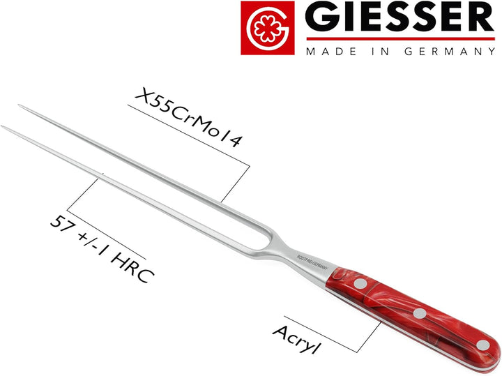 Giesser seit 1776 - Made in Germany - Tranchiergabel 21 cm Red Diamond, PremiumCut Fork No 1, Fleisc