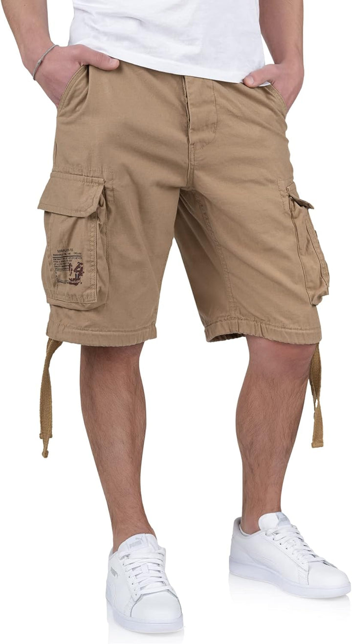 Surplus Raw Vintage Airborne Vintage Herren Cargo Shorts S Beige, S Beige