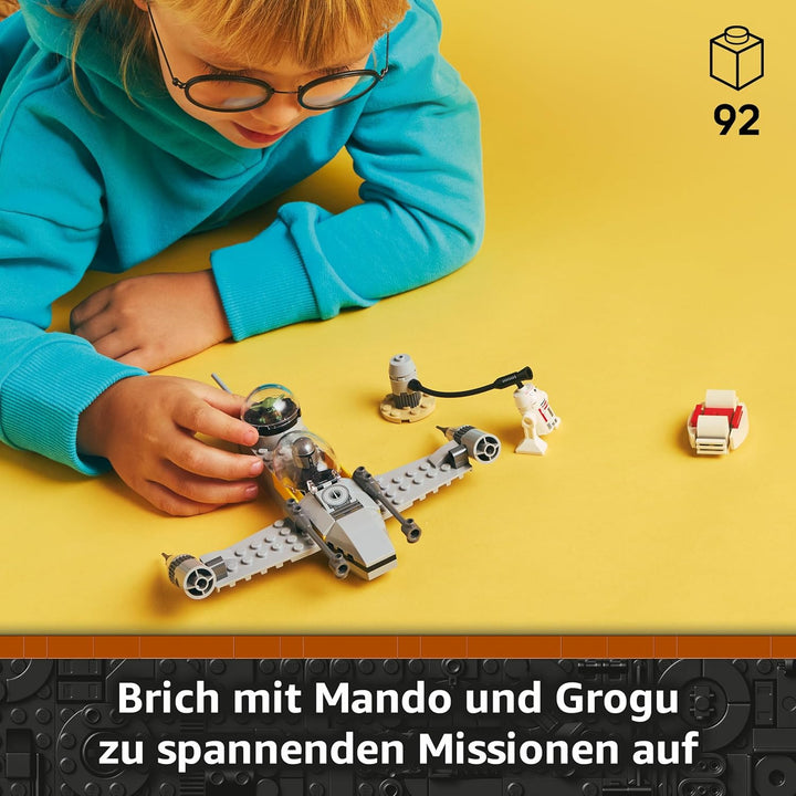 LEGO Star Wars 75410 Mandos und Grogus N-1 Starfighter Spielzeug mit The Mandalorian, Grogu & R5-D4