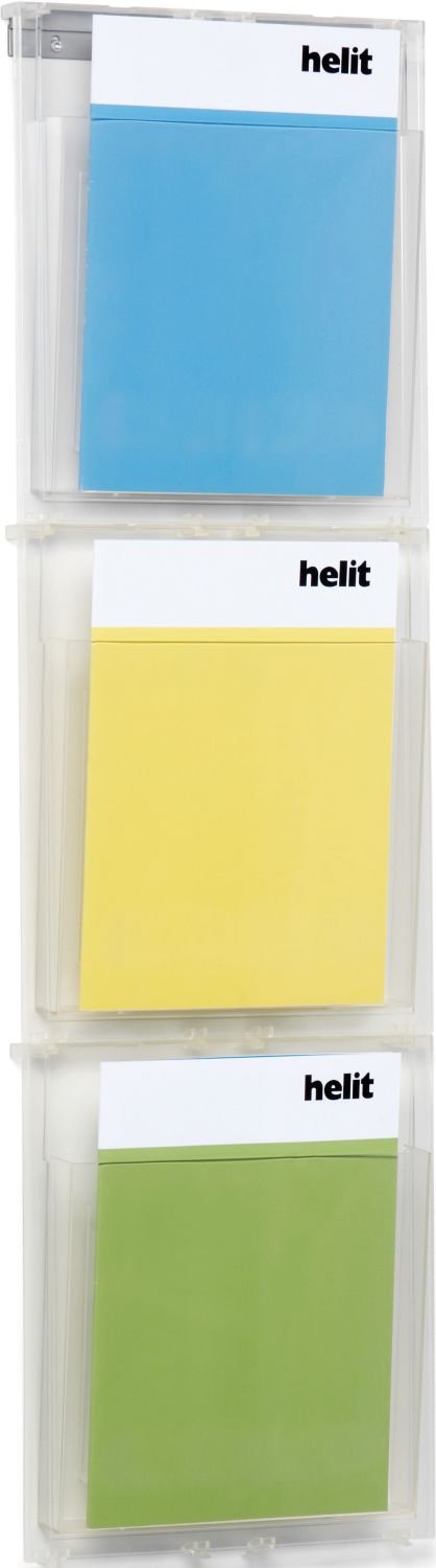 Helit H6810702 - Wanddisplay „the placativ“ 3 Taschen, DIN A4, glasklar