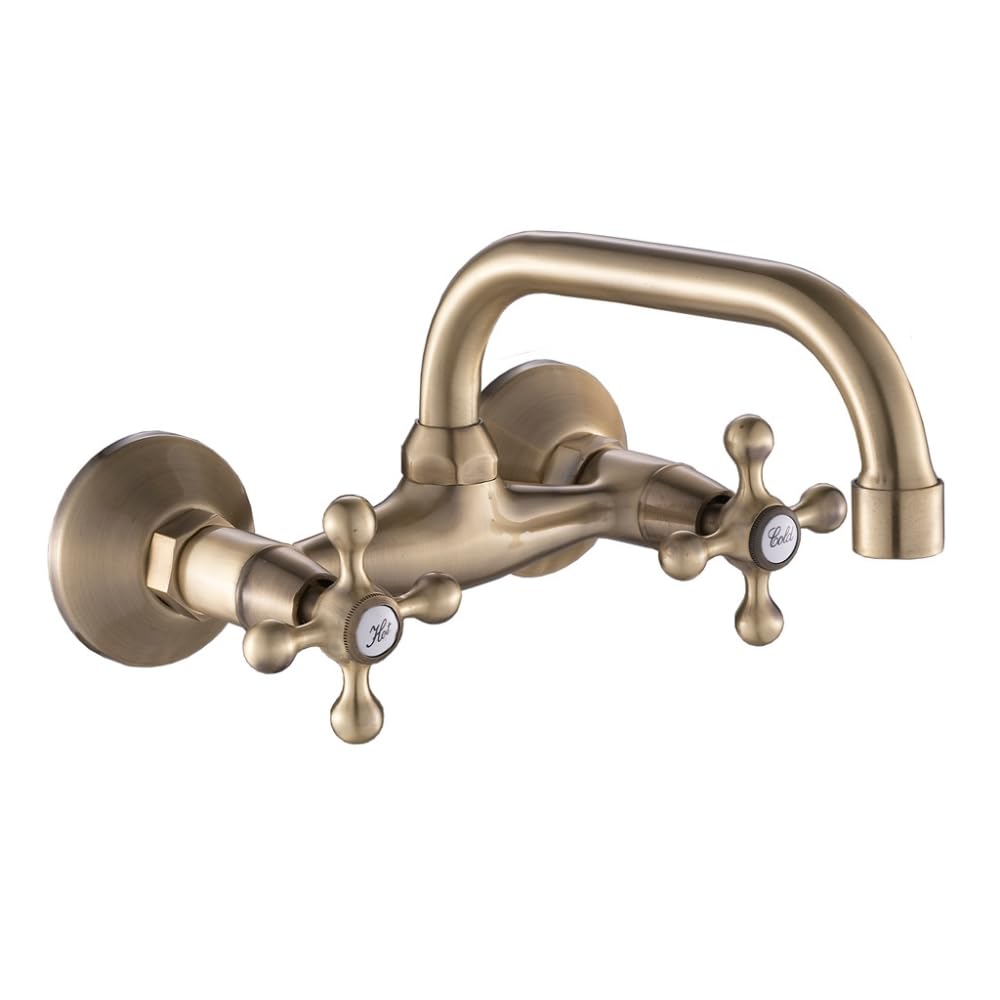 AQG Rhodas Wandarmatur für Spüle, schwenkbarer Auslauf und einfache Installation in der Küche, elega