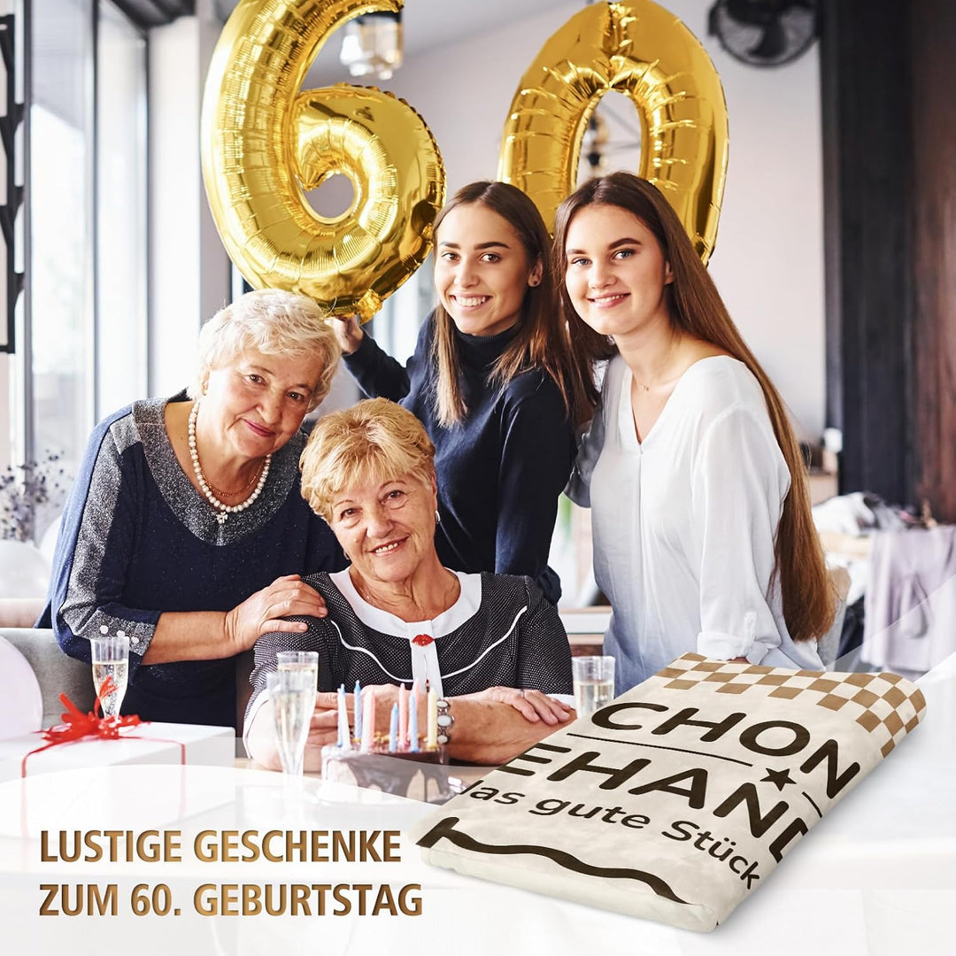 60 Geburtstag Frau Mann, Lustige Geburtstag Kuscheldecke Geschenk, Geschenke zum 60 Geburtstag für F