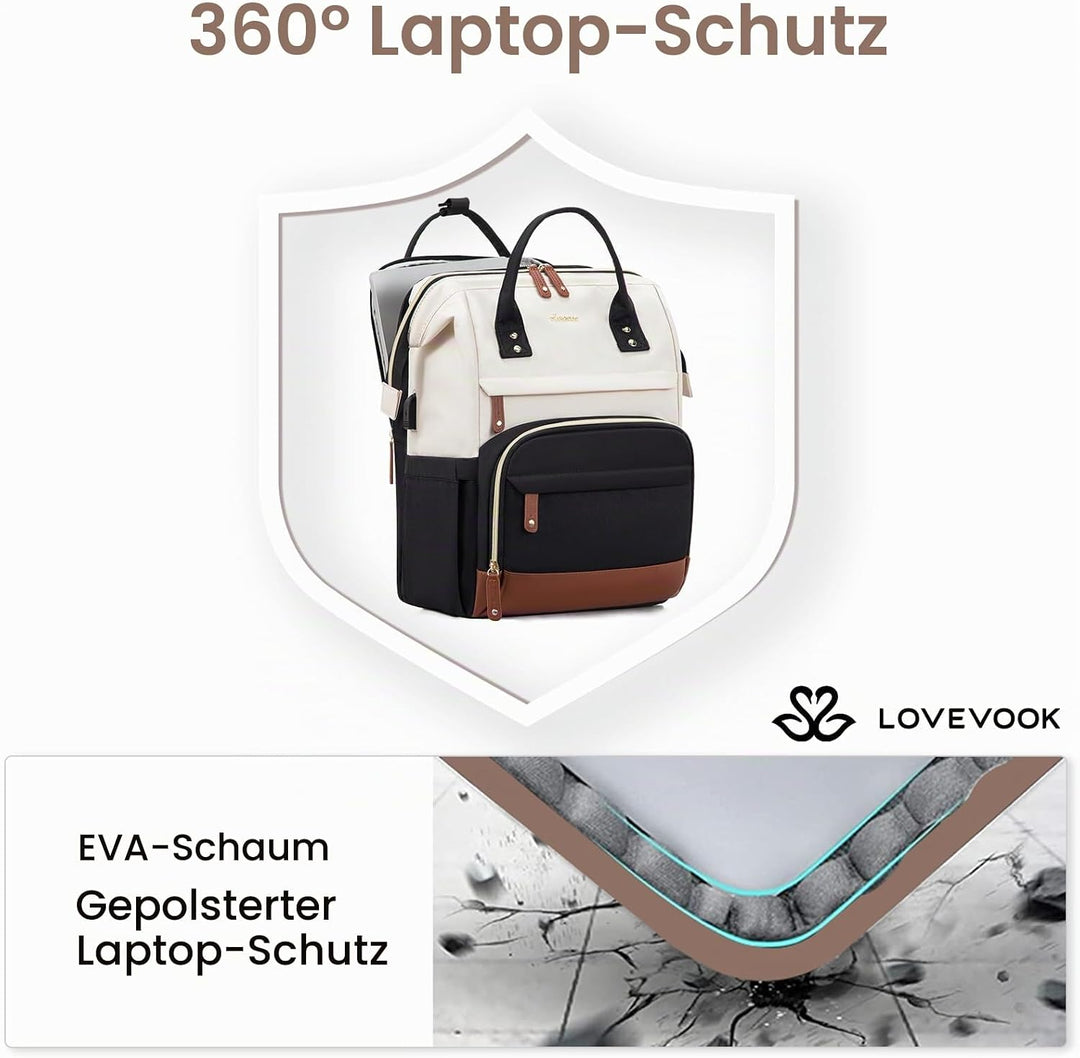 LOVEVOOK Rucksack Damen Laptop Rucksäcke mit Laptopfach 15.6 Zoll | Schulrucksack Mädchen Teenager