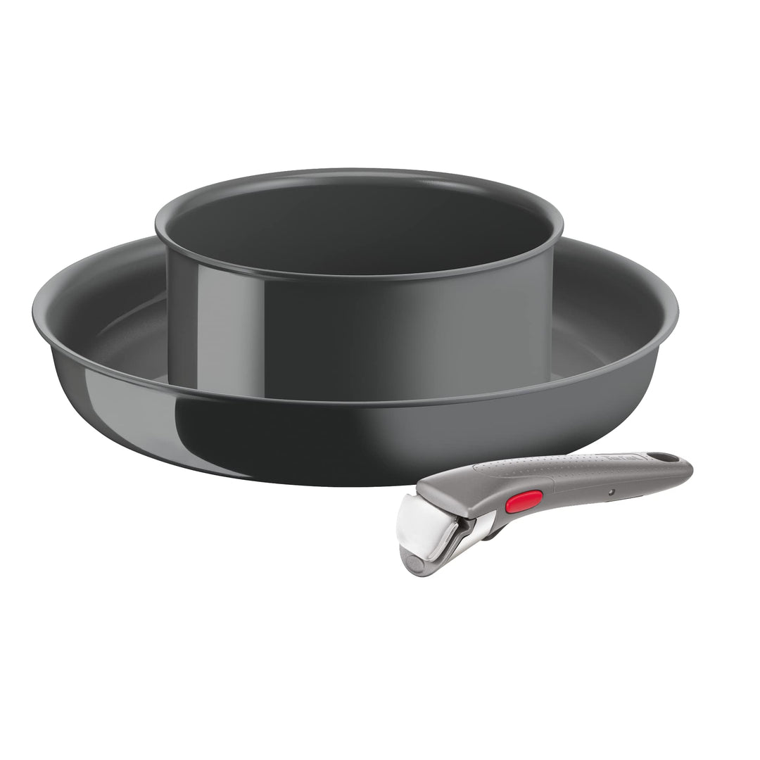Tefal Ingenio Renew Set mit 3 Teilen, Pfanne 28 cm, Topf 18 cm, Griff, Induktion, Keramikbeschichtun