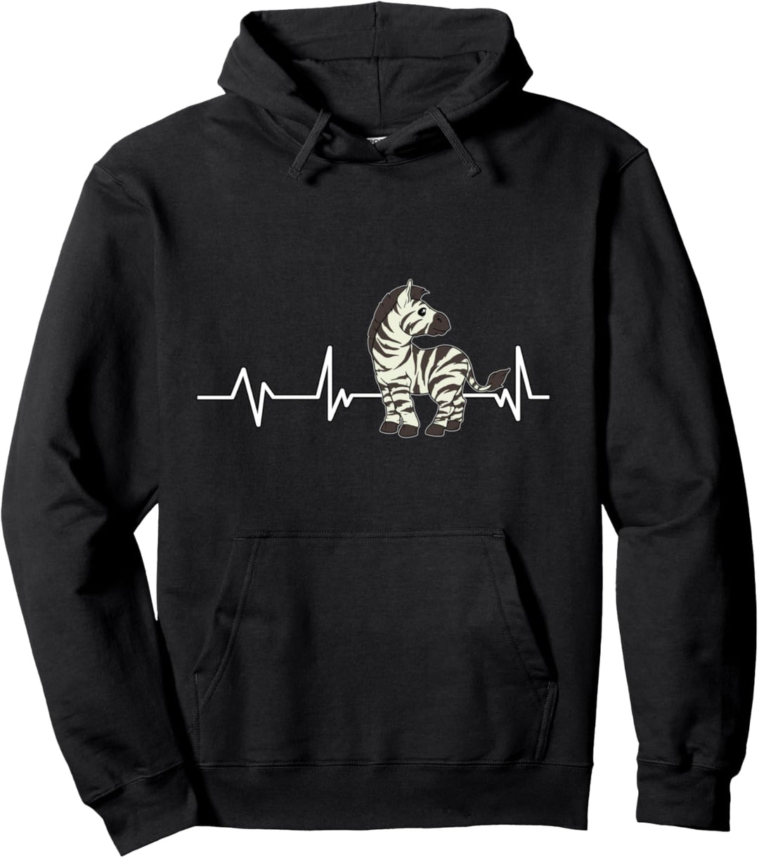 Zebra Herzschlag Geschenk Zebra Pullover Hoodie