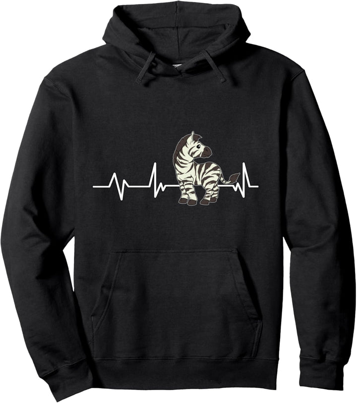 Zebra Herzschlag Geschenk Zebra Pullover Hoodie