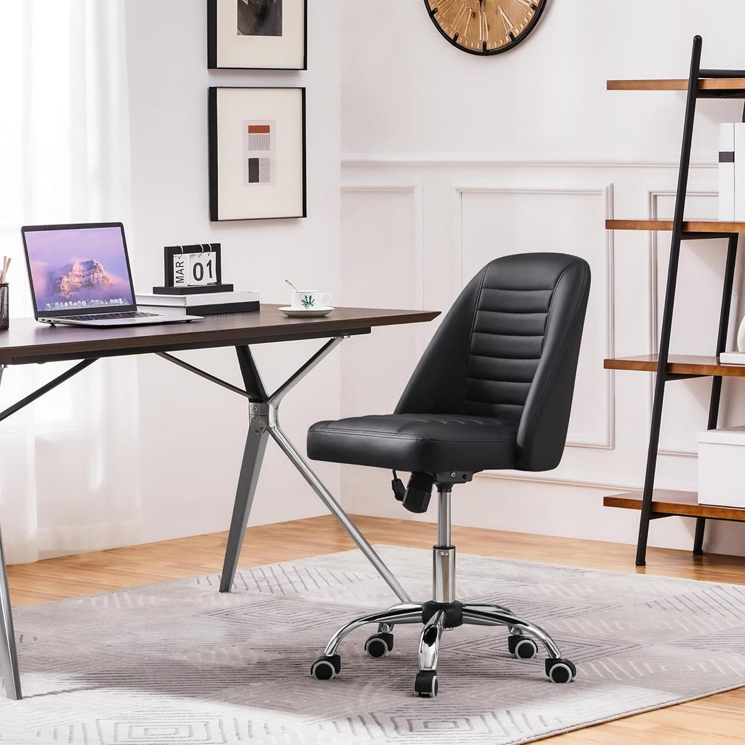 Yaheetech Bürostuhl Schreibtischstuhl Ergonomisch Gepolstert Kunstleder Drehstuhl mit Rollen Arbeits