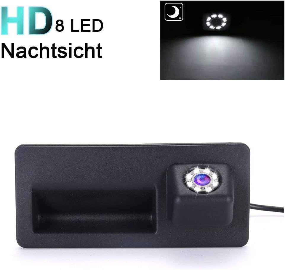 8 LEDs Nachtsicht Super HD Griffleiste Kamera Kofferraumgriff Rückfahrkamera Ersatz für Jetta 2018/V