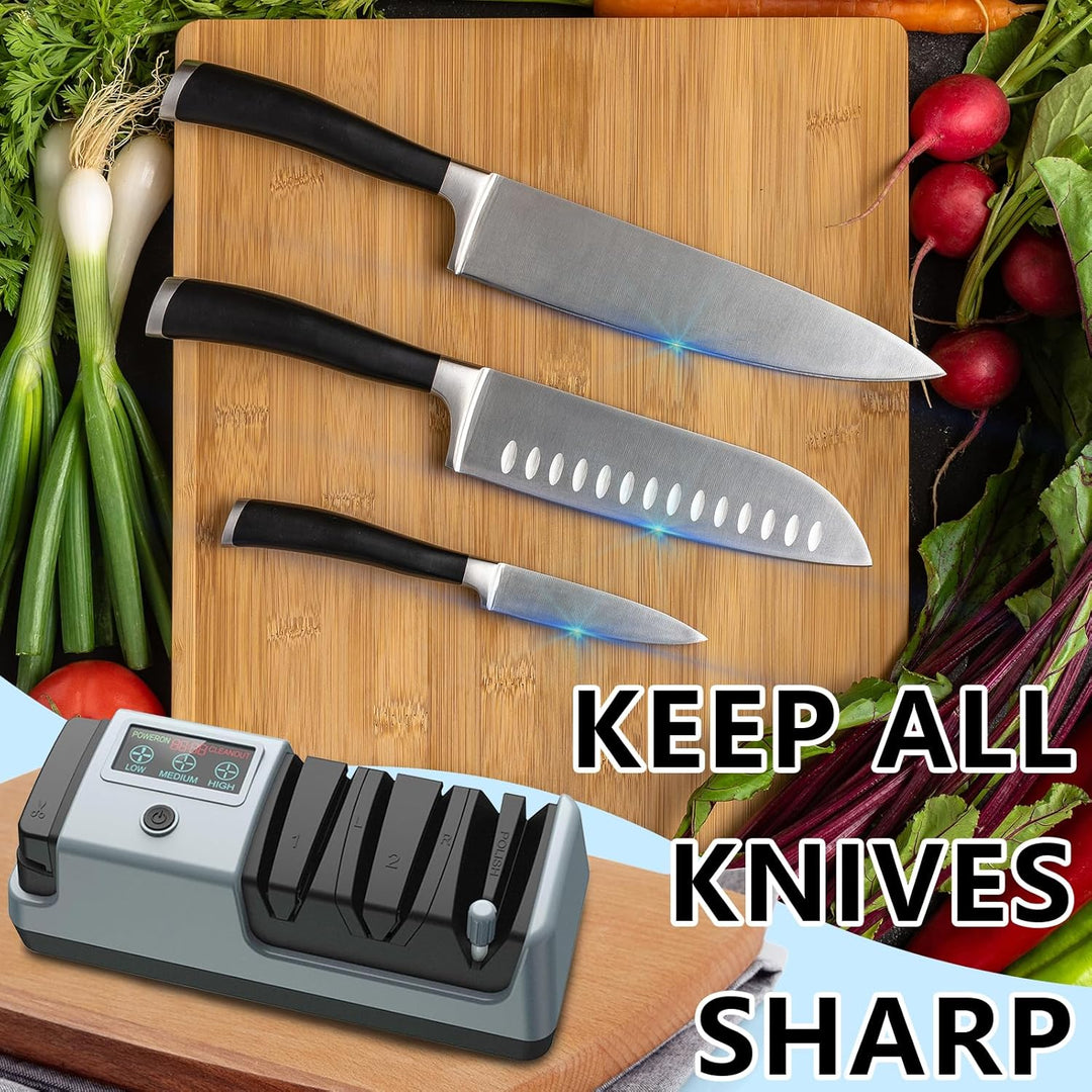 Elektrischer Messerschärfer, Multifunktionaler Messerschärfer mit 3-Geschwindigkeiten Einstellung Di
