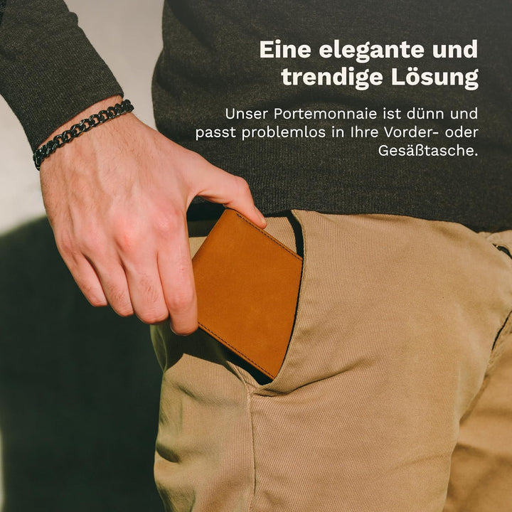 DONBOLSO Geldbörse Verona I Platz für 8 Karten I Kompaktes Herren Portemonnaie aus Leder I Echtleder