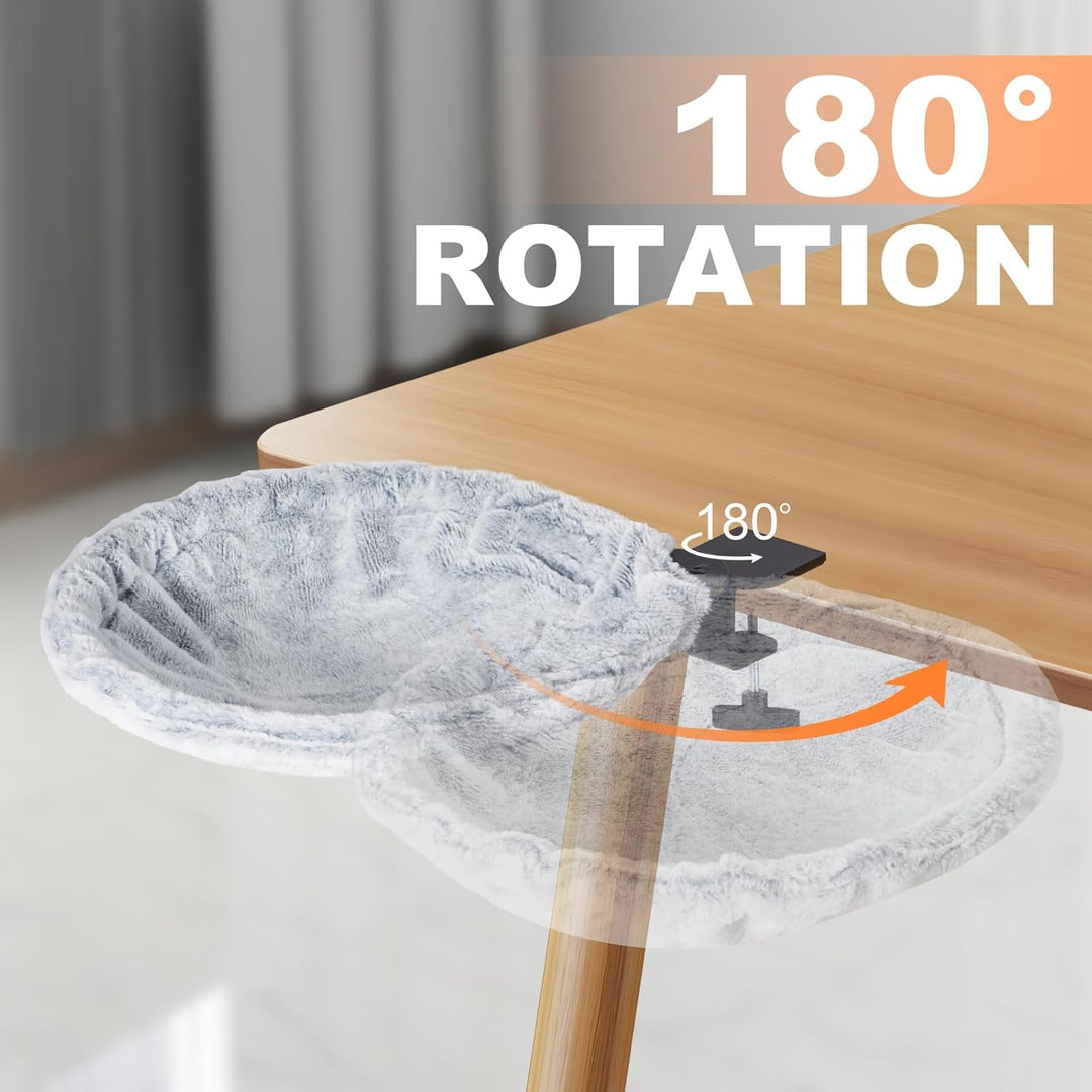 Uross Katzenbett für Schreibtisch - 360° drehbar & höhenverstellbar, weiches Katzenhängematte mit 2