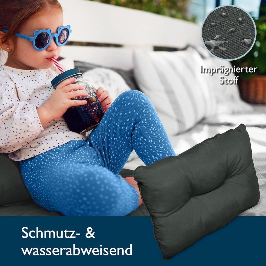 Beautissu Lounge Outdoor Rückenkissen 50x40x12 cm – Wetterfest & Pflegeleicht Gartenkissen Schmutzab