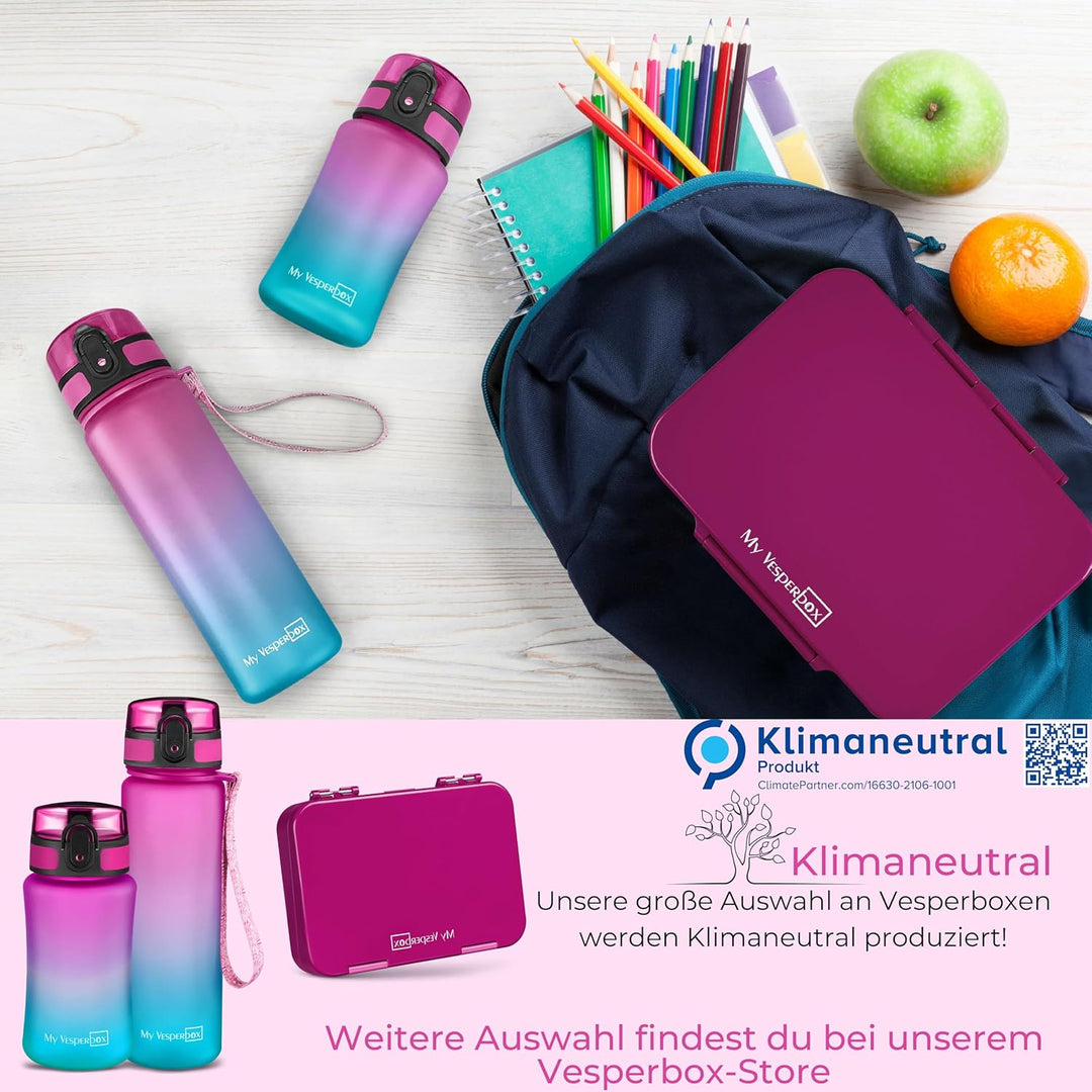 My Vesperbox – Len - Bento Box Kinder - Lunchbox mit 4+2 Fächern - extrem robust – Brotdose – Brotbo