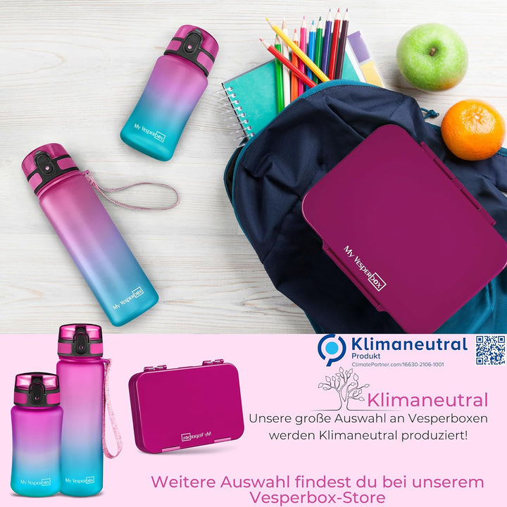 My Vesperbox – Len - Bento Box Kinder - Lunchbox mit 4+2 Fächern - extrem robust – Brotdose – Brotbo