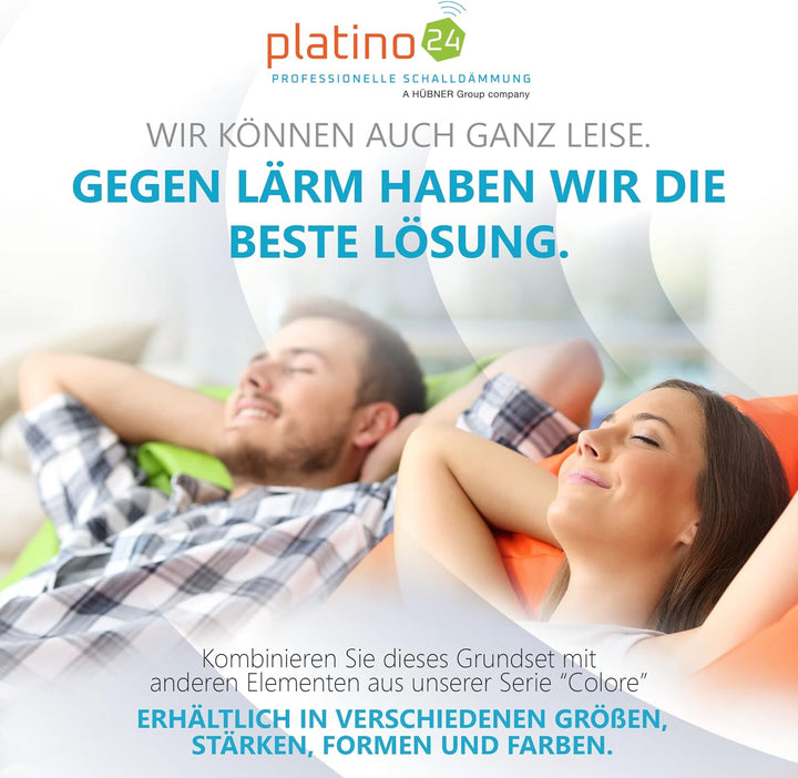 platino24 Schallabsorber COLORE aus Basotec G+ I Akustikpaneele mit Akustikfilz I 4 Wand-Paneele in