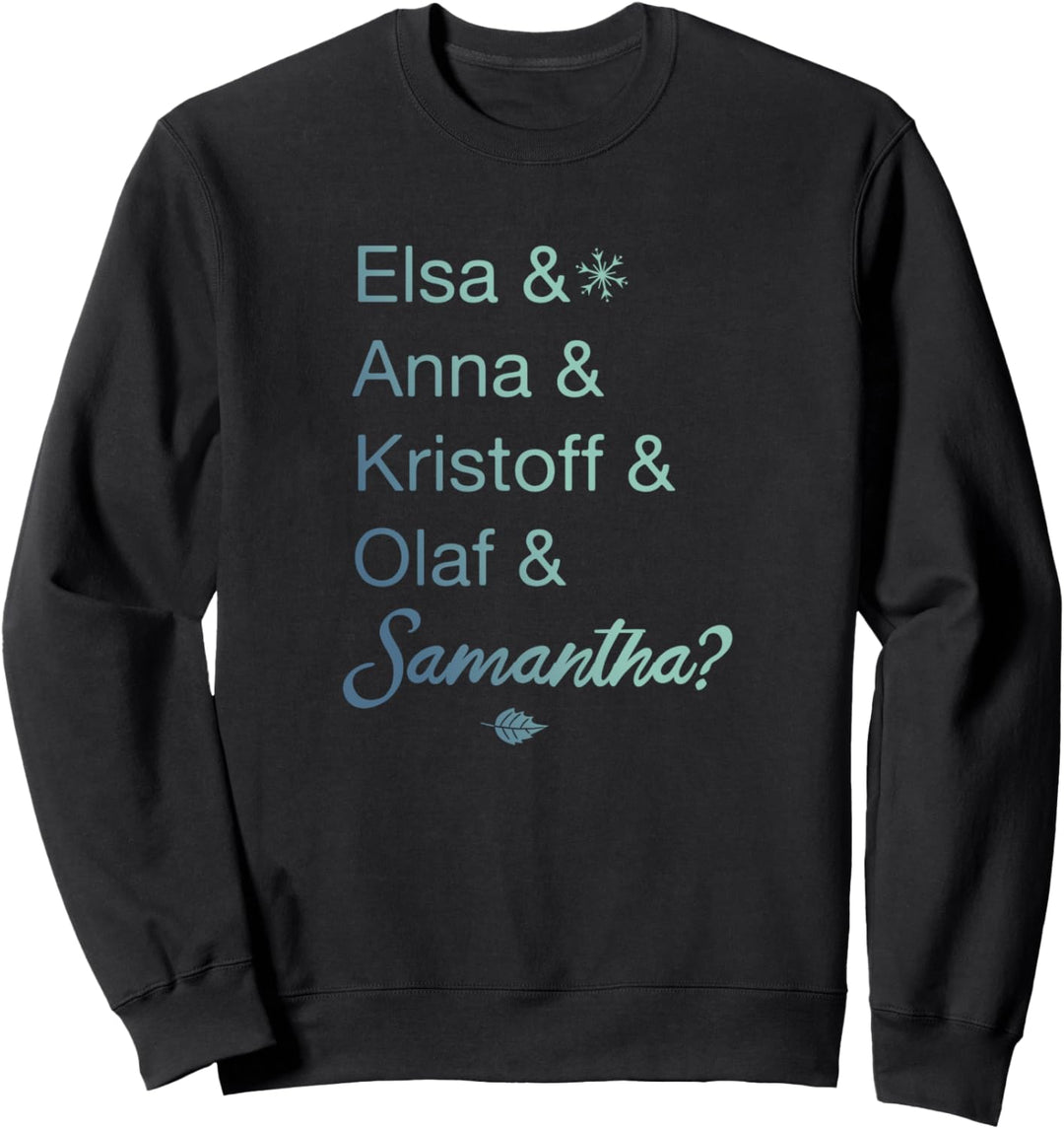 Disney Frozen 2 Character Name Stack & Samantha Sweatshirt