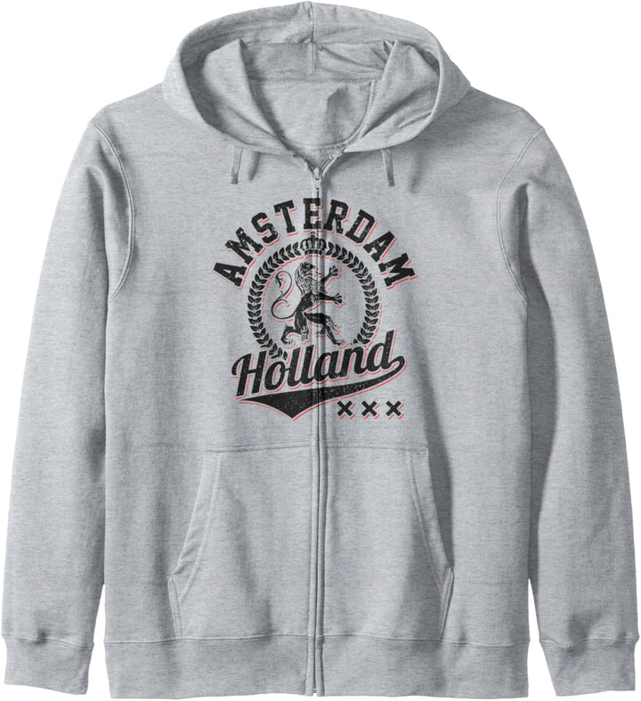 Amsterdam Holland Niederlande Wappen Löwe Souvenir Geschenk Kapuzenjacke