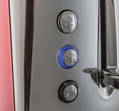 Russell Hobbs Toaster [für 2 Scheiben] Luna Edelstahl Rot (extra breite Toastschlitze, inkl. Brötche
