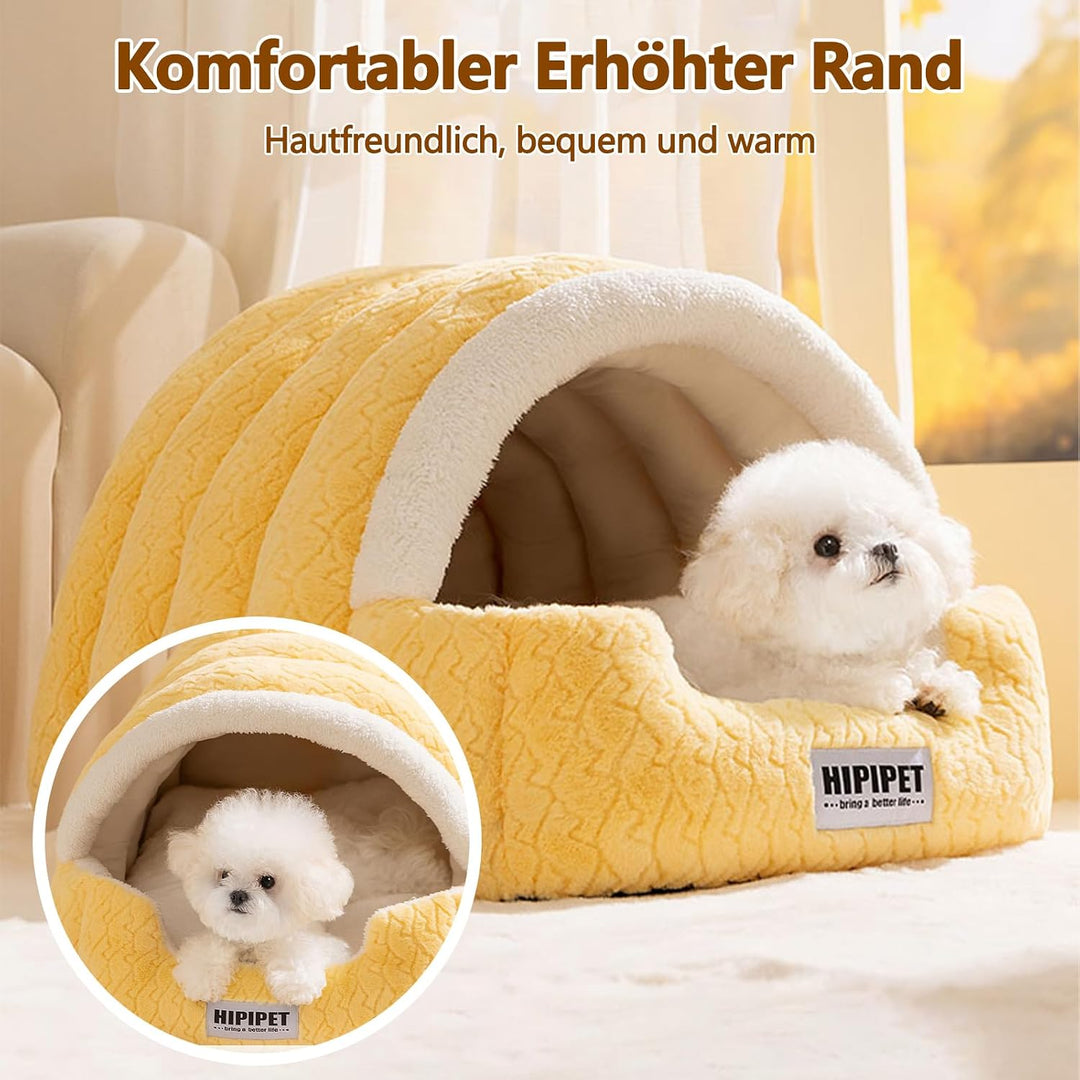 Galatée Hundebett, Weiches Katzenhöhlenbett Mit Abnehmbarem Kissen, Warmer Tierunterstand, Süsses Ka
