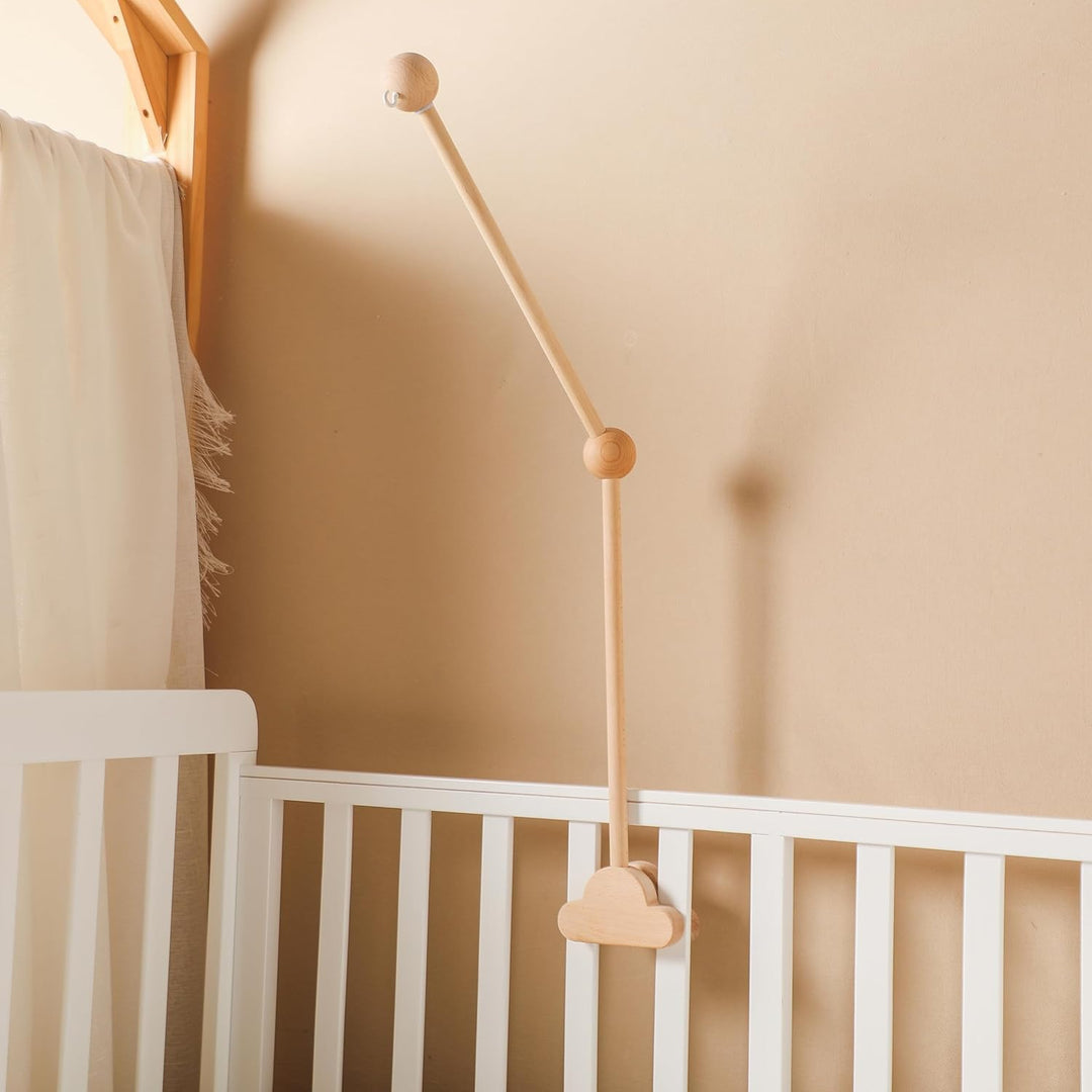 Baby Mobile Halterung Holz Wolken Design für Babybett,Kinderzimmer Wickeltisch Laufstall DIY Baby Mo