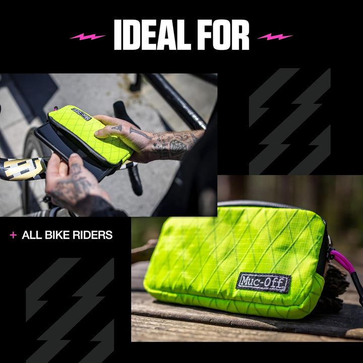 Muc-Off Essentials Wasserfeste Tasche – Robustes Neon 900D Polyester - Wasserabweisende Fahrradtasch
